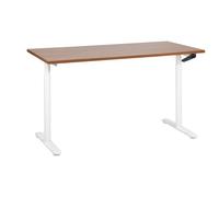 Beliani Manual Adjustable Standing Desk Destinas Brown/ White 160 Cm 72 Cm