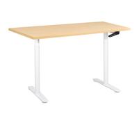 Beliani Manual Adjustable Standing Desk DESTINAS Light Brown/ White 120 cm 60 cm, Brown