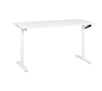 Beliani Manual Adjustable Standing Desk Destinas White 160 Cm 72 Cm