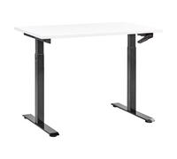 Beliani Manual Adjustable Standing Desk Destines White/ Black 120 Cm 72 Cm