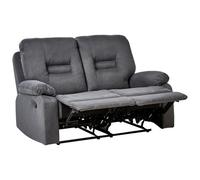 Beliani Manual Recliner Sofa 2 Seater Bergen Fabric Dark Grey