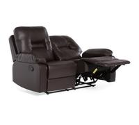 Manual Recliner Sofa 2 Seater BERGEN Faux Leather Brown