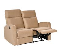 Beliani Manual Recliner Sofa 2 Seater Verdal Velvet Light Brown