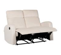Beliani Manual Recliner Sofa 2 Seater Verdal Velvet Off-White