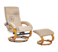 Beliani Massage Chair Hero With Footstool Fabric Beige