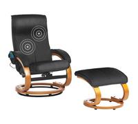 Beliani Massage Chair HERO with Footstool Fabric Black, Black