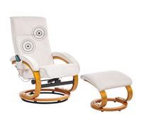 Massage Chair HERO with Footstool Fabric Light Beige