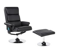 Beliani Massage Chair Legend With Footstool Faux Leather Black
