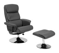 Beliani Massage Chair Legend With Footstool Faux Leather Grey