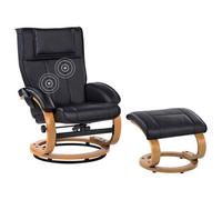 Massage Chair MAJESTIC with Footstool Faux Leather Black