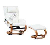 Beliani Massage Chair Majestic With Footstool Faux Leather White