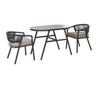 Beliani Mediterranean Bistro Set Muros Metal Grey