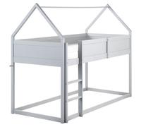 Beliani Mid Sleeper Bed House Pine Wood Dienne 90 X 200 Cm Eu Single Grey, Grey