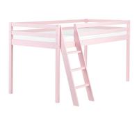 Beliani Mid Sleeper Bed Pine Wood Ascoux 90 X 200 Cm Eu Single Pink, Pink