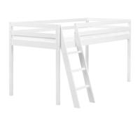 Beliani Mid Sleeper Bed Pine Wood Ascoux 90 X 200 Cm (Eu Single) White