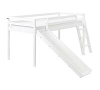 Beliani Mid Sleeper Bed Pine Wood Staple 90 X 200 Cm (Eu Single) With Slide White