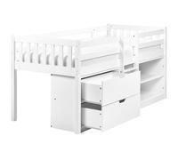 Mid Sleeper Bed Wood SUSVILLE 90 x 200 cm (EU Single) White