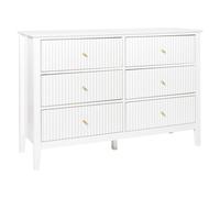 Beliani Minimalist 6 Drawer Chest Assisi White
