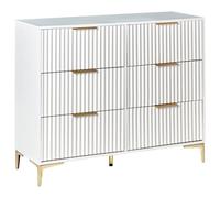 Beliani Minimalist 6 Drawer Chest Walcott White