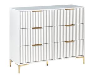 Beliani Minimalist 6 Drawer Chest Walcott White