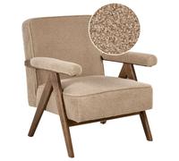Beliani Minimalist Armchair Evje Boucle Beige