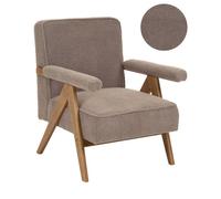 Beliani Minimalist Armchair Evje Boucle Taupe
