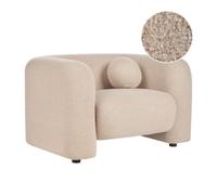 Beliani Minimalist Armchair Leiren Boucle Beige
