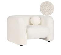 Beliani Minimalist Armchair Leiren Boucle White