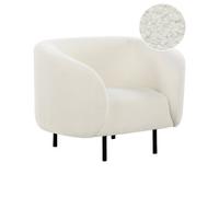 Beliani Minimalist Armchair Loen Boucle White