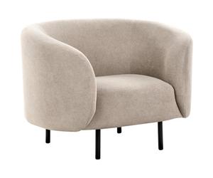 Beliani Minimalist Armchair Loen Fabric Taupe