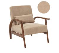 Beliani Minimalist Armchair Skara Boucle Beige