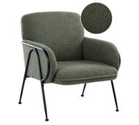 Beliani Minimalist Armchair Trysnes Boucle Green