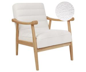 Beliani Minimalist Boucle Armchair White Leknes
