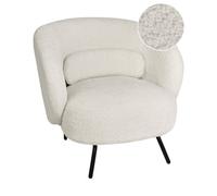 Beliani Minimalist Boucle Armchair White Makela