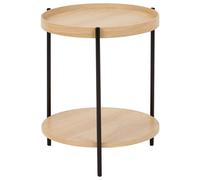 Beliani Minimalist Side Table Lander Light Brown