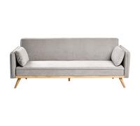 Beliani Minimalist Sofa Bed Asaa Fabric Grey