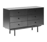 Beliani 6 Drawer Chest ALCESTER Black, Black