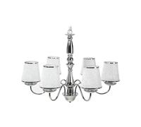Beliani Modern 6-Light Chandelier Acrylic Emperor Shades Chromed Glossy Silver Bradano