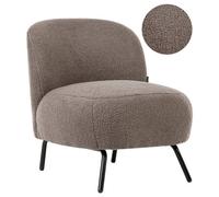 Beliani Modern Armchair Kumla Boucle Taupe