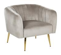 Beliani Armchair Laconia Velvet Taupe, Brown