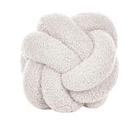 Beliani Modern Boucle Decorative Knot Cushion White 20 x 20 cm Malni