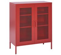 Beliani Modern Cabinet Wakatipu Metal Red