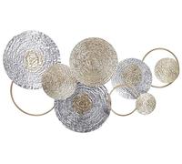 Beliani Modern Decorative Wall Art Deco Accent Piece Circles Gold and Silver Vanadium