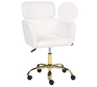 Beliani Modern Desk Chair Alena Boucle White