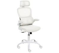 Beliani Modern Desk Chair Solis Fabric White