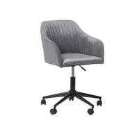 Beliani Modern Desk Chair Venice Velvet Grey