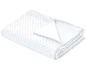 Beliani Modern Duvet Weighted Blanket Cover Polyester Fabric 120 x 180 cm Dotted Pattern White Callisto