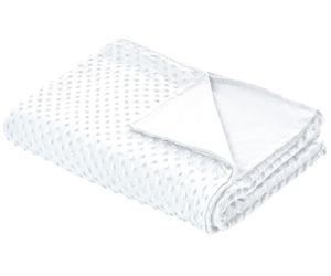 Beliani Modern Duvet Weighted Blanket Cover Polyester Fabric 135 x 200 cm Dotted Pattern White Callisto