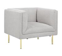 Beliani Armchair Moen Fabric Light Grey