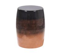 Beliani Modern Glam Iron Drum Side Table Black And Golden Brown 28Cm Round Top For Living Room And Bedroom